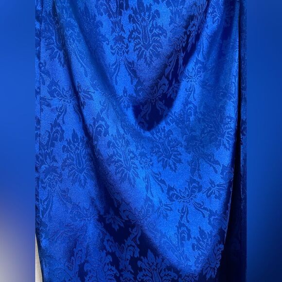 Ronny Kobo Miranda jacquard satin blue midi skirt Medium - Picture 4 of 6